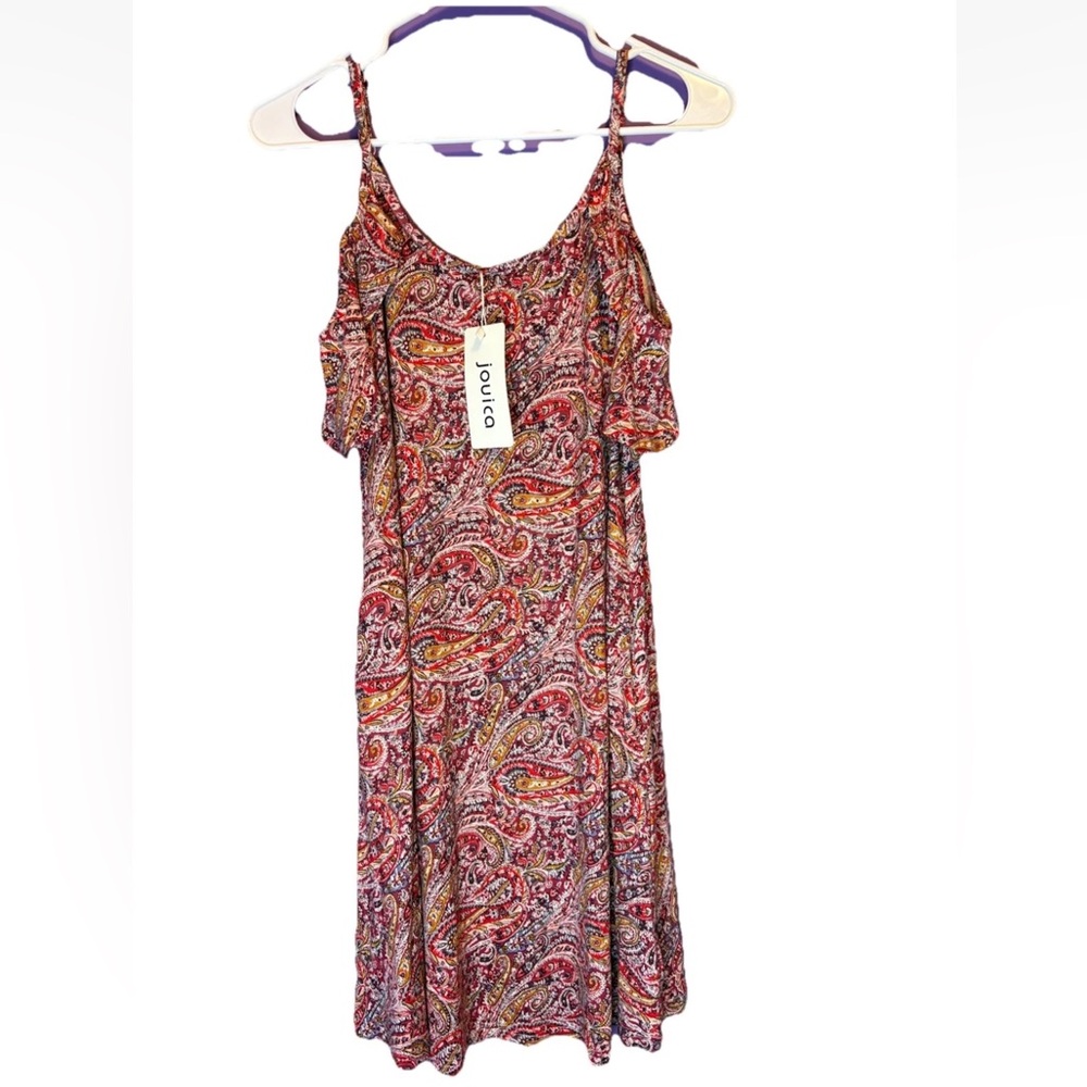 Jouica Woman’s Cold Shoulder Dress Multi-Color NWT Size Medium